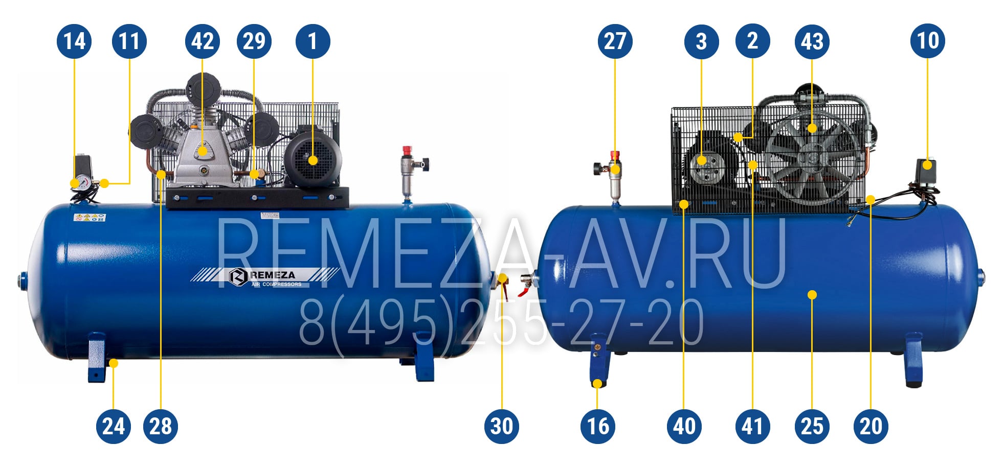 Запчасти для компрессора Remeza СБ4/Ф-270.LB75