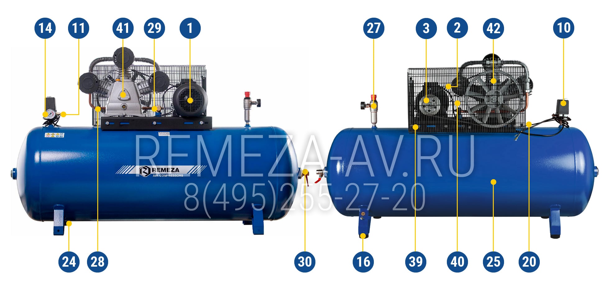 Запчасти для компрессора Remeza СБ4/Ф-500.LB75