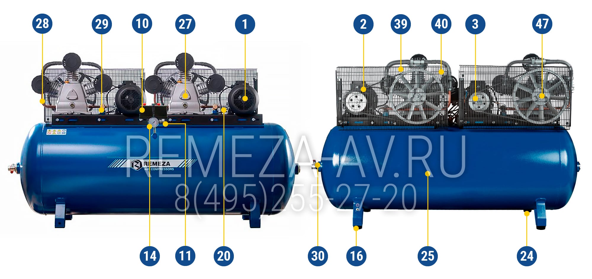 Запчасти для компрессора Remeza СБ4/Ф-500.LB75 ТБ